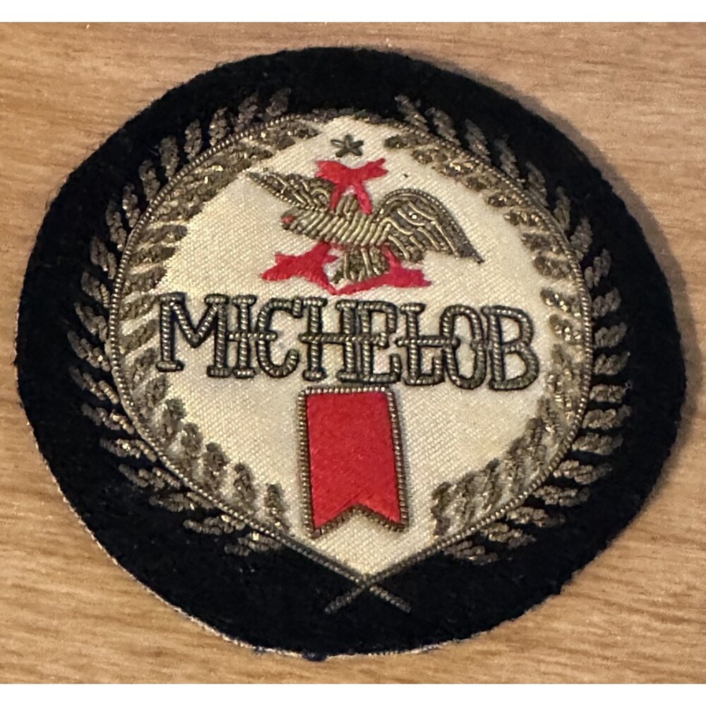 Vintage Beer Advertising Hat Jacket Patch Michelob Beaded 3D Felt